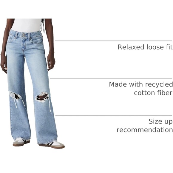 NWT Levi's Superlow Women's Jeans Table Talk Low Rise Straight 28 Regular - Picture 3 of 10